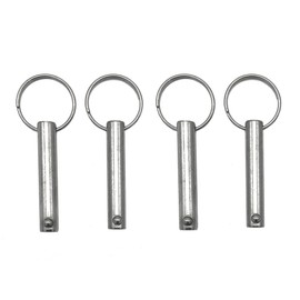 Safety Bolts 8 x 46 mm (Pack of 4) with Ball Lock and Ring, Cotter Pin Pin Ball Lock Bolts Stainless Steel Pin Pin Pin