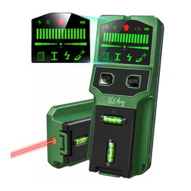 Stud Finder Wall Scanner - 7-in-1 Electronic Stud Detector with HD LCD Display, Detects Wood, Metal, AC Live Wire, Joists & Pipes, Wall Scanner with Laser Level & Bubble Level Ruler
