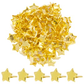BETESSIN 100 x Mini Star Brads Pattern Clips Metal 8 mm Sealing Clips Gold Clips Pattern Bag Clips Craft Clips for DIY Scrapbooking Crafts Paper Closure