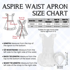 Aspire Retro Ruffle Apron with Headband Girls, White Cosplay Apron for Kid, Vintage Costume for Painting, Claying, Baking