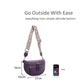 Womens Lightweight PU Leather Wide Strap Sling Shopper Handbag Shoulder Crossbody Bag -NAVY