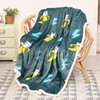 Catalonia Banana Cat Print Sherpa Fleece Throw Blanket, Soft Mink