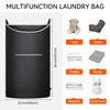 KINGSUSLAY XL Hanging Laundry Hamper, 2PC-Black, Over Door/Wall Mount, Large