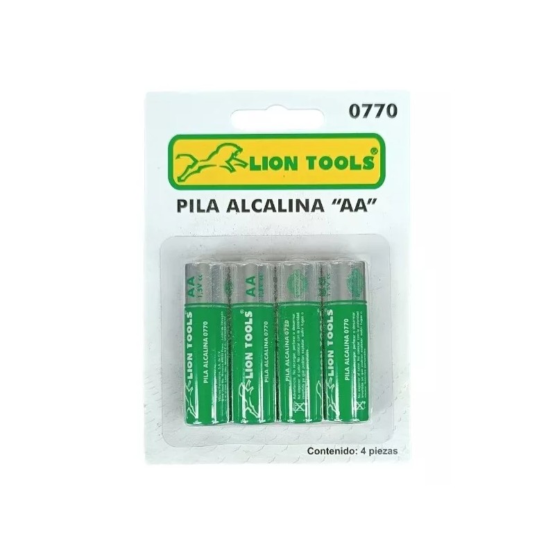 Lion Tools Pilas Alcalina Aa Batería Doble A (8 Piezas)