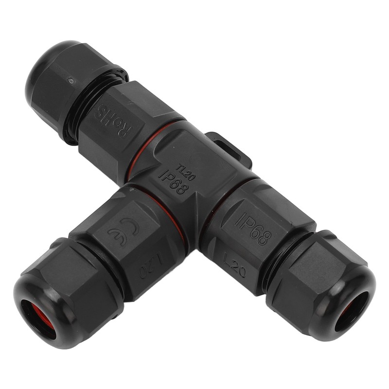 2 Pcs Tee Wire Connectors IP68 Waterproof 2 Pin 3