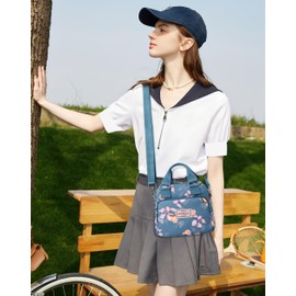 FORRICA Handtaschen Damen Umhängetasche mit Blumenmotiv Crossbody Bag Wasserdicht Nylon Frauen Schultertasche Lässige Damentasche für Shopper Reise Blume H