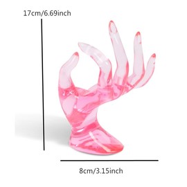 AISIBO Hand Form Ring Holder, Jewelry Hand Display Stand, Hand Ring Holder for jewelry For Displaying Bracelets, Rings, Jewelry and Room decorations and Store event displays (Pink)