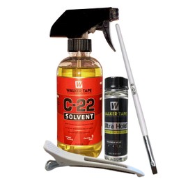 C22 Solvent Wig Glue Remover 12oz, 1.4oz Ultra Hold Hair Lace Glue Adhesive w/Wig Glue Brush & Hair Clip Bundle Pack | Toupees Bonding Weave Active Lace Glue | Super Bold Hold Adhesive Remover Spray
