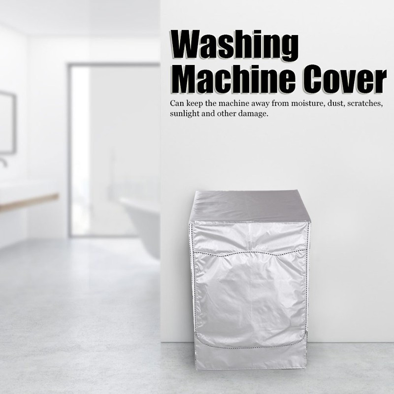 Household Universal Waterproof Sunscreen Washing Machine Dust Cover Protector Accessory(Silver