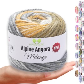 MeriWoolArt® Merino Wool for Knitting - 150 m Multicoloured Thick Soft Merino Wool for Sweaters and Jackets - XXL Hand Knitting Wool - Voluminous DIY Wool for Scarves, Blankets, Scarves & Gifts 6403