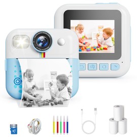 Contixo KC4 Kids Camera Instant Print, Blue 2.4” Screen Children Digital Printing Cameras with 1080P Video, 16X Zoom, 32GB Storage, Toddler Portable Travel Toys for Age 3 Years Up Girls Boys