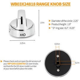 atgestore 222D5786P010 WB03X24818 Gas Stove Knob Replacement for GE Stove Parts KIP 5G92 222D5793 Cooktop Knobs General Electric Range Knobs Plastic Burner Control Knob Oven Knobs 1 Pcs