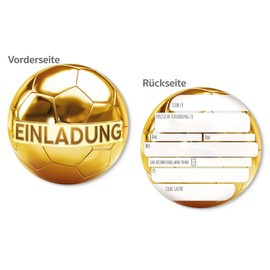 beriluDesign 12 x Football Invitation Cards for Children's Birthday Parties | Children's Birthday Invitations Cards Celebration Party Boys Girls