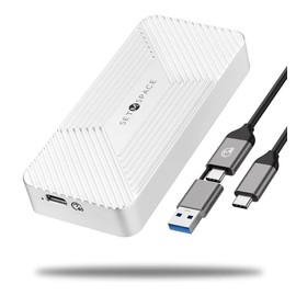 NVMe Enclosure 40Gbps, SETMSPACE M.2 NVME SSD Enclosure USB C Aluminum, Compatible with Thunderbolt 3/4, Support NVME M.2 2280 M-Key, Up to 4TB(Silver)