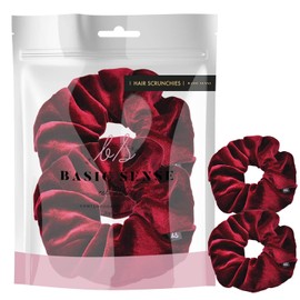 2 PCS Premium Large Hair Velvet Scrunchies Ties Bands Updo Ponytail Bobble Scrunchy Holder For Women Girl Kids, Burgundy