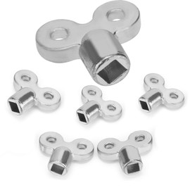 TOYMIS 6Pcs Radiator Valve Keys - Bleed Hole & Air Valve Key Set for Radiators & Faucets (Silver)
