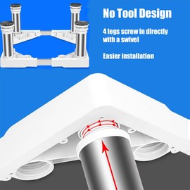 Washer and Dryer Stands, Washing Machine Stand Base 19-22 cm Adjustable Appliance Base Width 40-60 cm for Washer Cookers Fridges Max Load 150KG