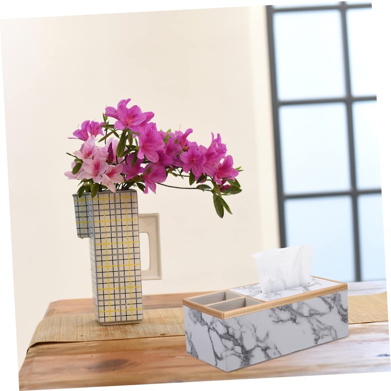 Gatuida Creative Marble Tissue Box Cover Practical Holder for Home