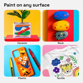 ARTISTRO 20 Oil-Based Permanent Paint Markers - Assorted Sets of Fine and Medium Tip Markers for Wood, Rock, Fabric, Glass, Ceramic, Metal, Plastic, and More - Quick Dry, Waterproof, Permanent