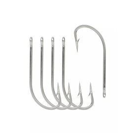 BLUEWING Stainless Steel SS O' Shaughnessy Hooks 10pcs Long Shank Fishing Hooks - Size 01: 8/0, 10pcs