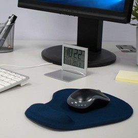 TRIXES Komfort Mauspad mit Handgelenkauflage - Blaue Mausmatte für Computer, PC, Laptop, Apple, Mac - rutschfeste Gummiunterseite - Geeignet für Kugel-, Laser- und optische Mäuse