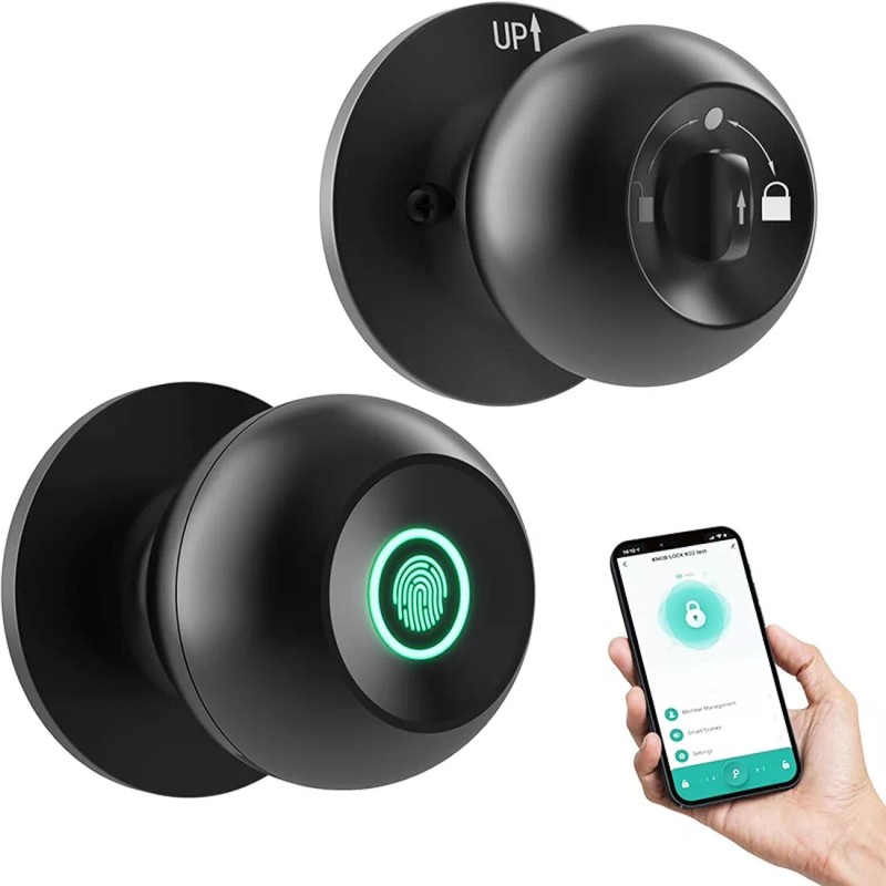 Smart Fingerprint Door Lock, Bluetooth and Tuya App Integration Keyless,