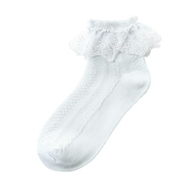 CLARAH gso-2301-012 Kids Socks, Kids' Formal Socks, Set of 2, Girls Socks, School Entrance Ceremonies, Graduation Ceremonies, Recitals, Posts, white