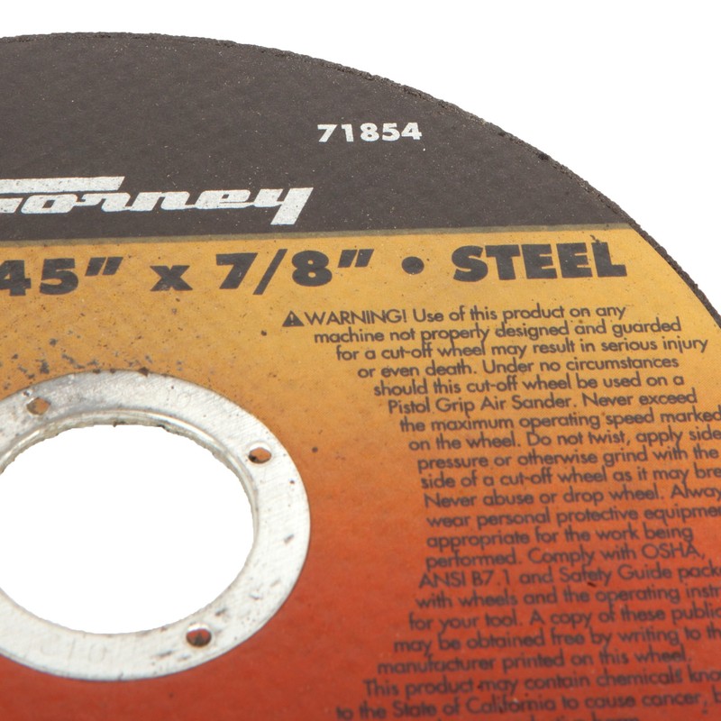 Forney 71854 Cut-Off Wheel with 7/8-Inch Arbor, Metal Type 1,