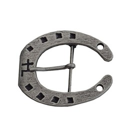 Chrissys-in Bu10012 Horseshoe Belt Buckle, grey black