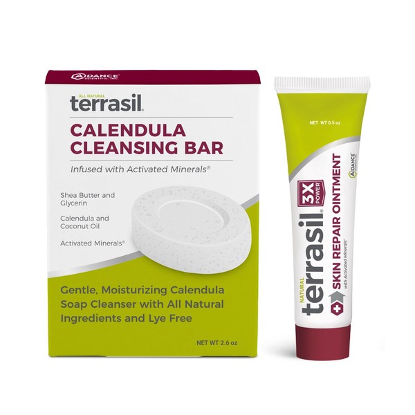 terrasil Skin Repair & Calendula Soap for Angular Cheilitis, Folliculitis,