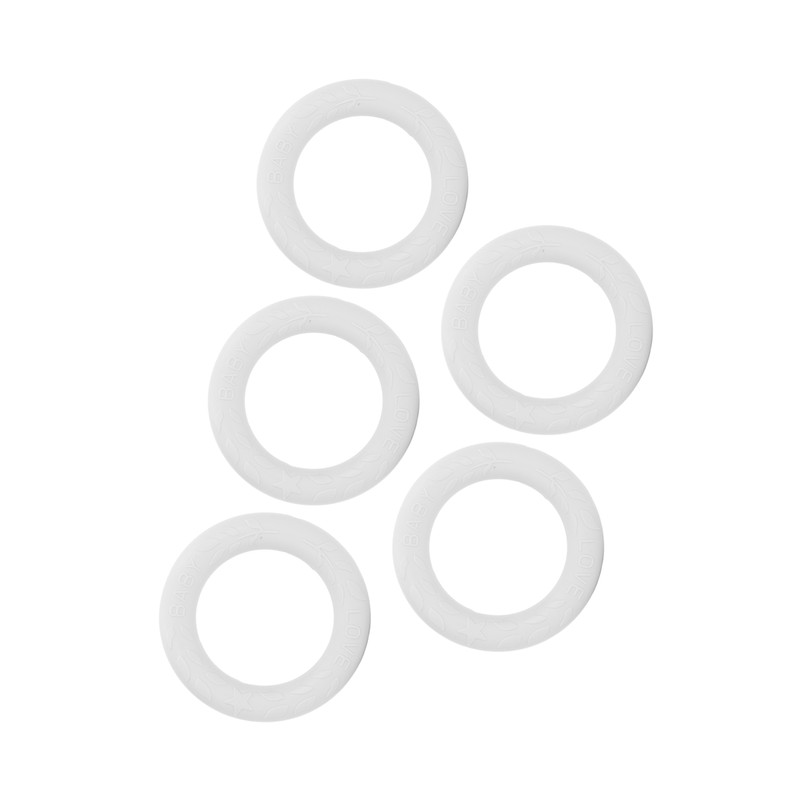 5pcs Baby Soft Silicone Teething Ring Toy Infant Safe Elastic