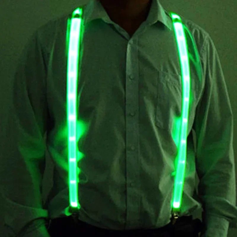 LED Light Up Suspenders with Bow Tie – Party Costume
