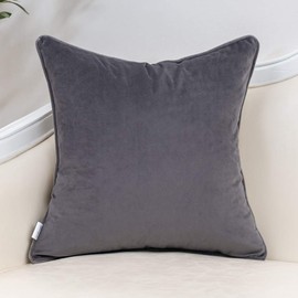 Yangest Grey Striped Velvet Throw Pillow Cover Multicolor Textured Boho Cushion Case Modern Neutral Pillowcase for Sofa Couch Bedroom Living Room Home Christmas Decoration,18x18 Inch