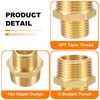 sourcing map Brass Pipe Fitting, 1/2" G Male × 3/4"