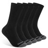 Mens 100% Cotton Moisture Wicking Cushioned Crew Socks, Athletic Performance