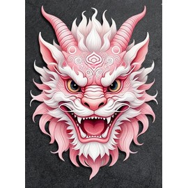 foclover FOCLOVER-"Totem" Series Autoaufkleber, hochwertige Gestaltung, grenzenlose Kreativit?t (16cm*15cm, Pink Dragon)