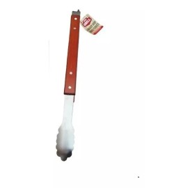 Grill Pinza Asador Parrilla Acero Inoxidable Mango De Madera 45 Cm