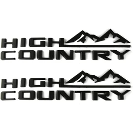 3Pcs High Country Emblems Side Door Tailgate Letter Logo Car Badge Nameplate Replacement for 2019-2025 Tahoe Silverado (3Pcs Set Emblems - Matte Black)
