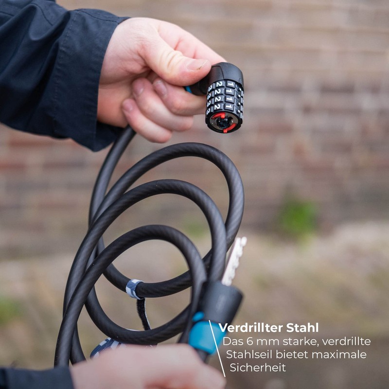 BBB Cycling CodeSafe BBL-35 Bike Lock, Black, 1cm x 150cm