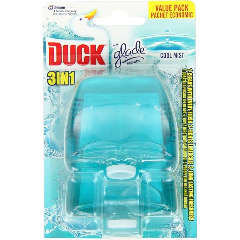 Duck 3-in-1 Cool Mist Toilet Bowl Liquid Rimblock Refill, 55ml