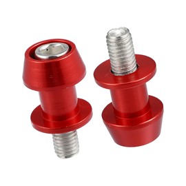A ABSOPRO 10mm M10x1.5 Motorcycle Swing Arm Spools Sliders Stand Swing Arm Slide Screw Aluminum Alloy Red (Set of 2)