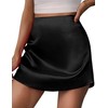 Zeagoo Mini Skirts for Women Stain Silk Skirts Black Skirts