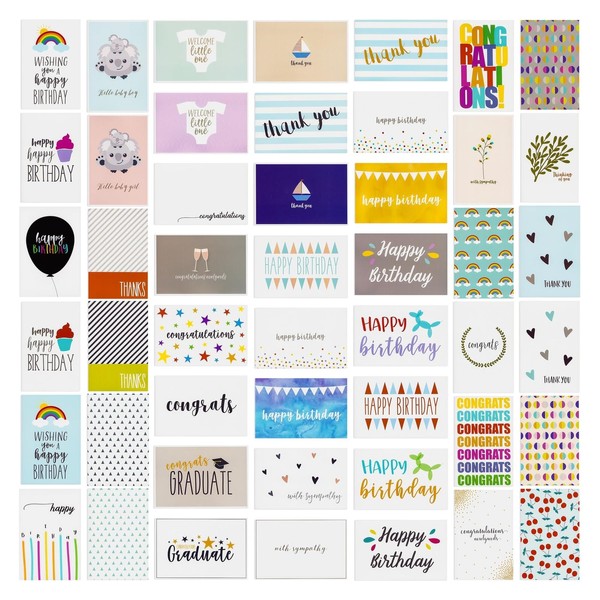 Best Paper Greetings 144 Pack Assorted All Occasion Greeting Cards with Envelopes for Birthday, Graduation, Baby Shower, Sympathy, 48 Designs, Blank Inside (4x6 In)