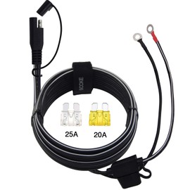 SCCKE 10FT 14AWG Ring Terminal to SAE Harness Quick Connect/Disconnect Assembly, 20A Fuse