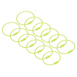 uxcell 12Pack Cable Key Rings, 6-inch(155mm) Wire Keychain Twist Loops for Lanyards, Keychains, Luggage Tags, Light Emerald Green