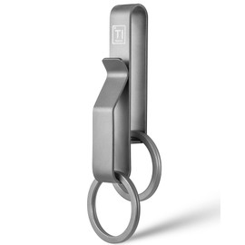 TISUR Keychain, Titanium Belt Clip, Key Holder, Hook, Keyring, Lightweight, Easy to Put on and Take Off, gray
