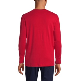 Lands' End Mens Rib Knit Sleep Henley Rich Red Tall Large