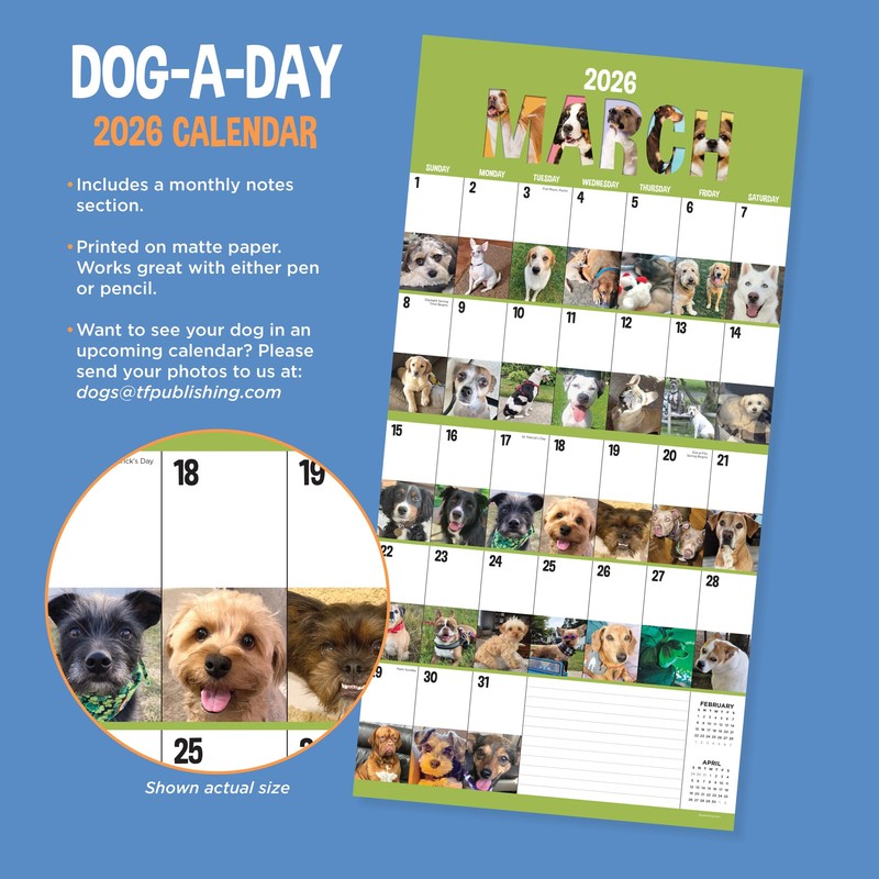 2026 Dog-A-Day Wall Calendar