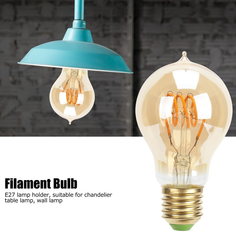A60 Antique Bulb E27 Base Dimmable LED Filament Bulb 4W