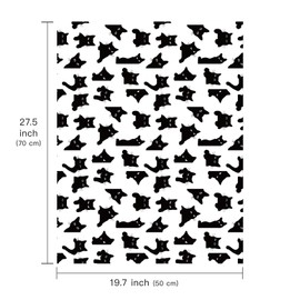 WRAPAHOLIC Wrapping Paper Sheet - 6 Sheets Black Cat Design Folded Flat for Birthday, Baby Shower, Party, Holiday - 19.7 Inch X 27.5 Inch Per Sheet